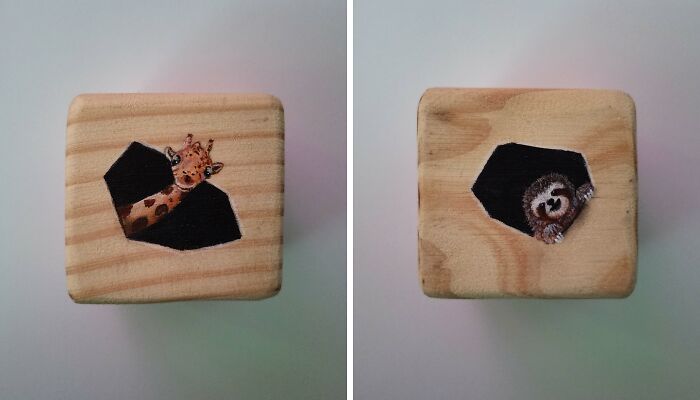 I Paint Animals On Wooden Cubes (12 Pics)