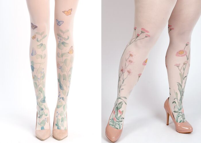 I Designed These Floral Tights And They Look As If You Are Wearing The Meadow On Your Legs (25 Pics)