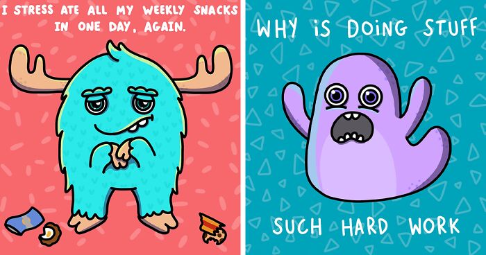 I Make Funny And Relatable Illustrations Featuring Monsters And Dinosaurs (22 New Pics)