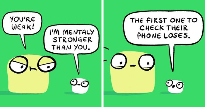 Artist Makes Colorful Comics With Wholesome And Funny Endings Featuring A Marshmallow As The Main Character (70 Pics)