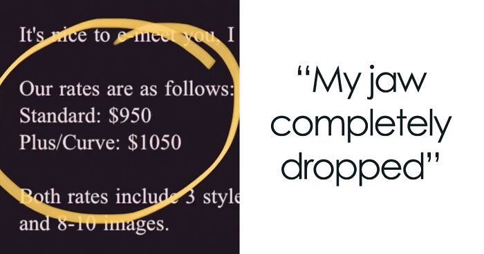 Woman Is Shocked To Find Out This Photographer Charges An Extra $100 For Shooting Plus-Size Models, Shows Her Outrage Online