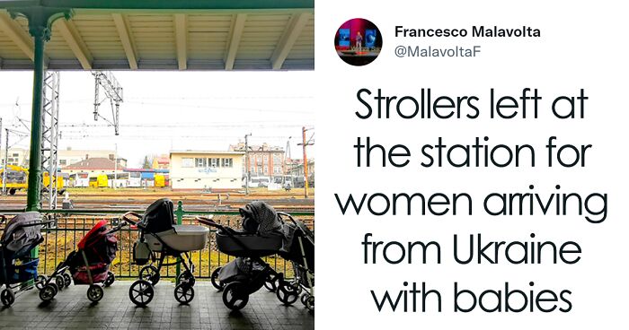 Polish Parents Leave Baby Strollers For Arriving Ukrainian Refugees As An Act Of Solidarity