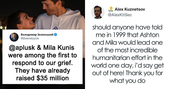 President Zelenskyy Appreciates Mila Kunis And Ashton Kutcher For Raising Almost $35M In Support Of Ukraine And Its People