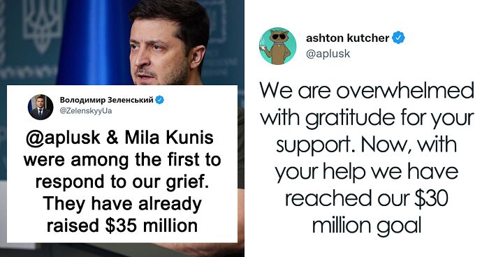 President Zelenskyy Appreciates Mila Kunis And Ashton Kutcher For Raising Almost $35M In Support Of Ukraine And Its People