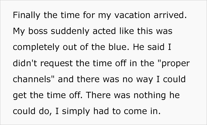 Boss Ignores Employee's Time Off Request After Approving It Twice, Changes His Mind After The Employee Says They're Quitting