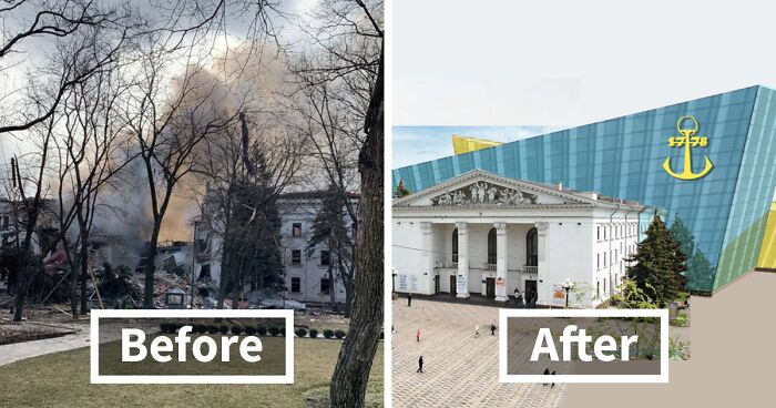 Artists, Designers And Architects Flock To Recreate Buildings Destroyed By War In Ukraine In This Art Contest (39 Pics)