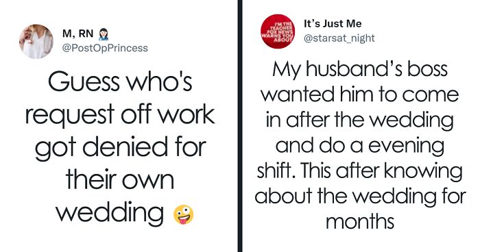 Woman Accidentally Kickstarts A Viral Twitter Thread After Being Denied A Day Off For Her Own Wedding (67 Tweets)