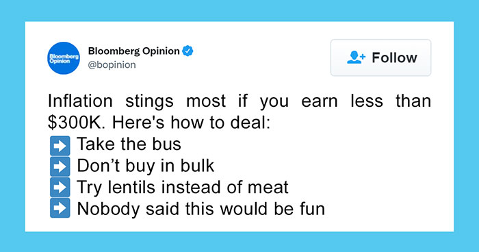 30 Of The Best Reactions From The Internet On Bloomberg’s ‘Surviving Inflation’ Tips