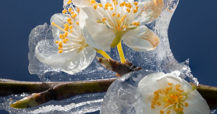 13 Close-Up Photos Of Frozen Flowers That I Took