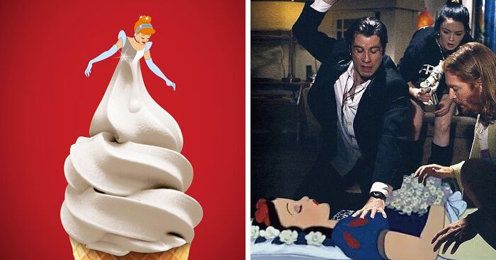 Artist Shows Disney Characters In Funnily Wrong Scenarios (16 Pics)