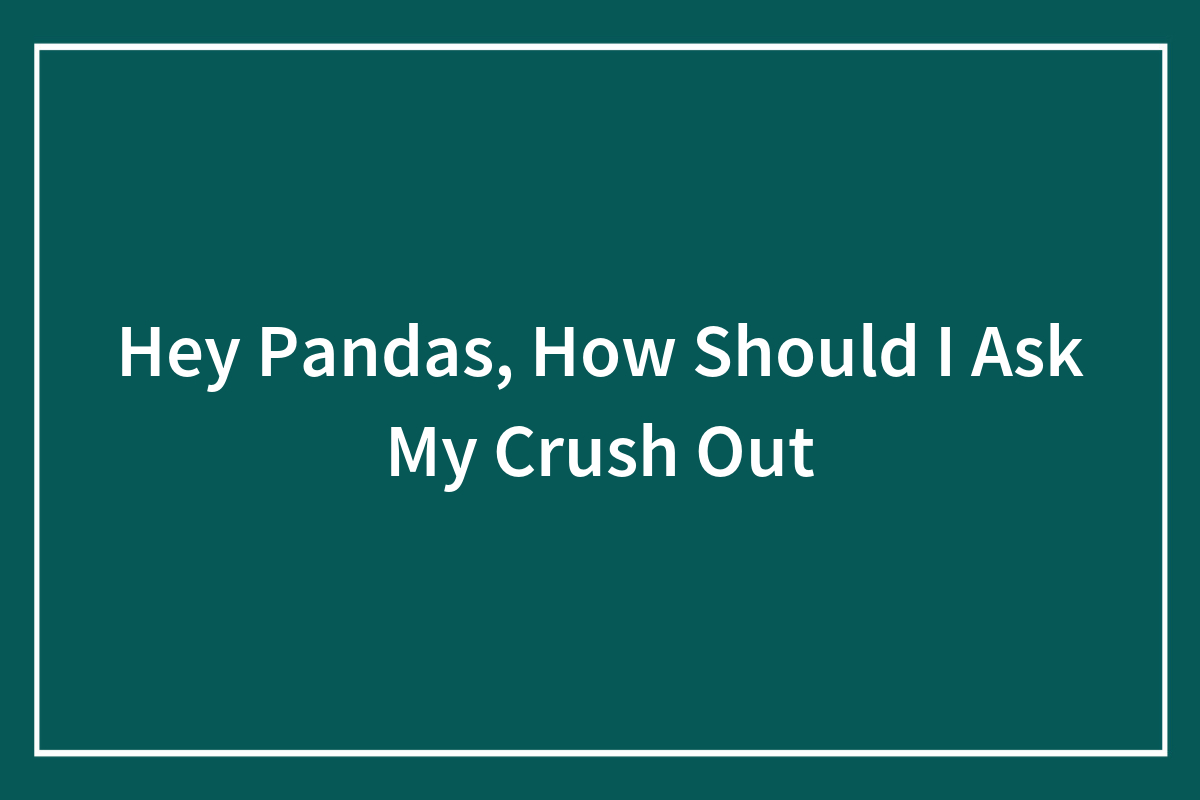 Hey Pandas How Should I Ask My Crush Out Closed Bored Panda