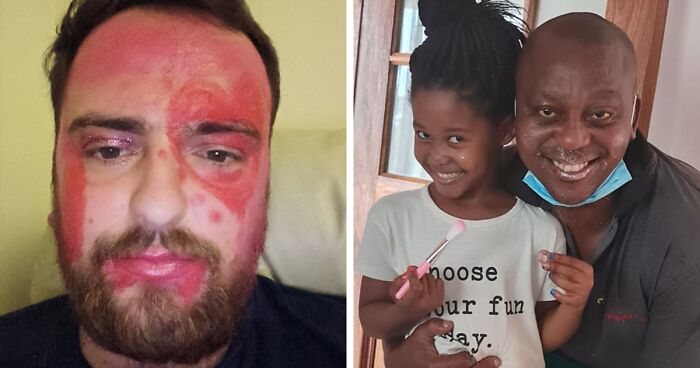 Dads Share 30 Times Their Daughters Used Them For Makeup Experiments And It’s Hilariously Wholesome