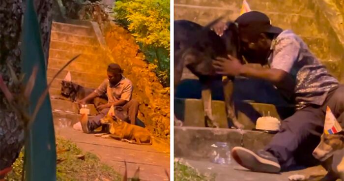 Homeless Man’s Birthday Party For His Dog Warms The Hearts Of Many, Leading To A Better Life For Them All