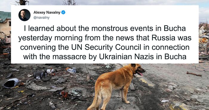 Navalny Shares What Russian TV Says About Bucha After Nearly 300 Residents Were Found Dead