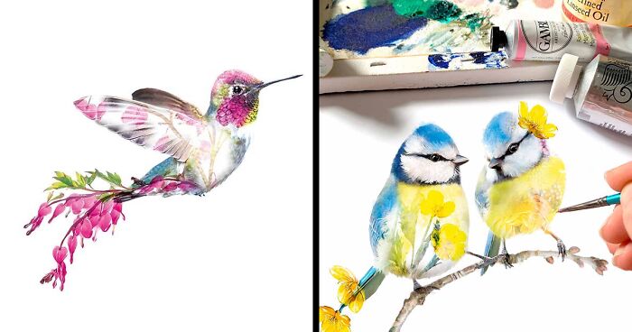 Painting Botanical Animals Using Watercolor Is My Thing, And Here's 50 Of My Works To Prove It