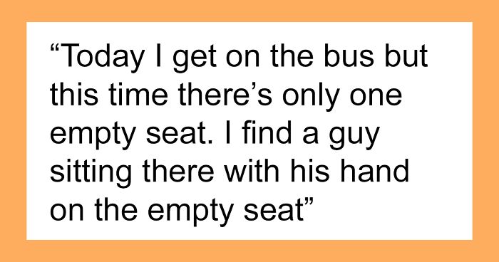 Guy Won't Move His Hand From The Only Empty Bus Seat For A Pregnant Woman, Freaks Out When She Sits Right On It