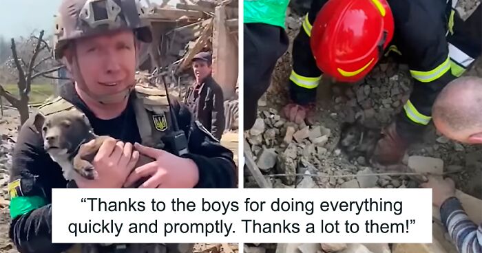 Ukrainian Policemen Pull Puppy Out Of Rubble And Return It To 77-Year-Old Owner Who’d Lost Everything Else