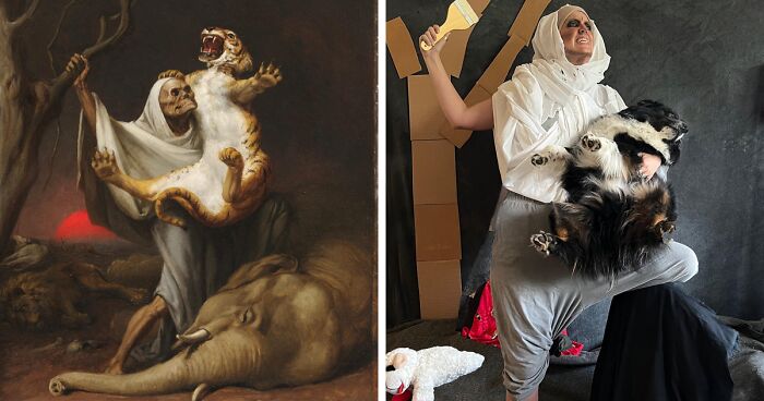 Artist And Her Dog Teams Up To Recreate Famous Paintings (110 New Pics)