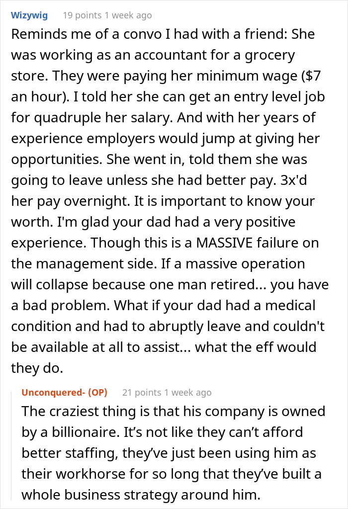 Retired Man Spent 30 Years At The Same Company, Was Asked To Come Back One Year Later Because They Realized How Important He Was