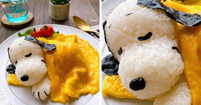 Snoopy Made Out Of Rice And Other Meals Created By This Artist (40 Pics)