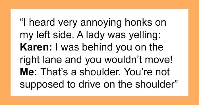 Karen Yells At Semi-Driver To Let Her Drive On The Shoulder To Avoid Traffic, Driver Maliciously Complies And Watches Her Crash Into A Cop Car