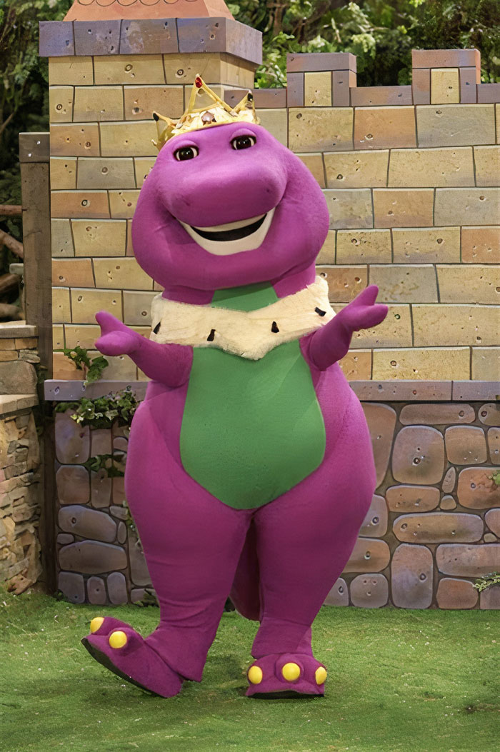 Barney with opened hands