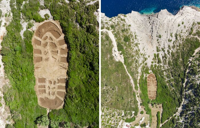 A Giant Human Footprint Appeared On Greek Island (4 Pics)