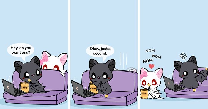 I Make Comics About A Cute Bat Couple That Is In A Relationship (20 Pics)