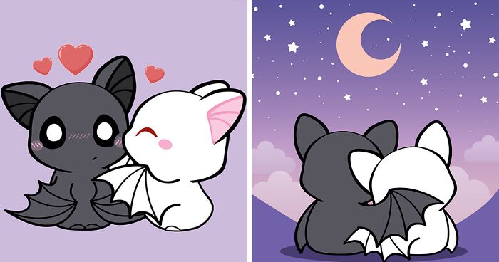 I Create Comics Featuring The Life Of A Cute Bat Couple, And Here Are 20 Of The Best Ones