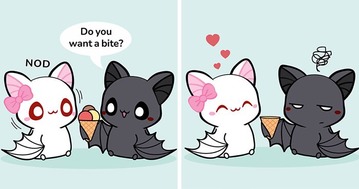 I Recently Started Making Comics About A Cute Bat Couple, And Here Are 20 Of The Best Ones