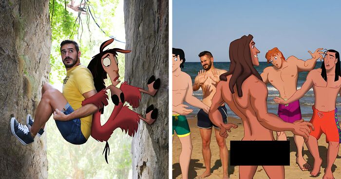 Guy Proves There's No Limit To Creativity By Photoshopping Classic Disney Characters Into His Everyday Life (29 New Pics)