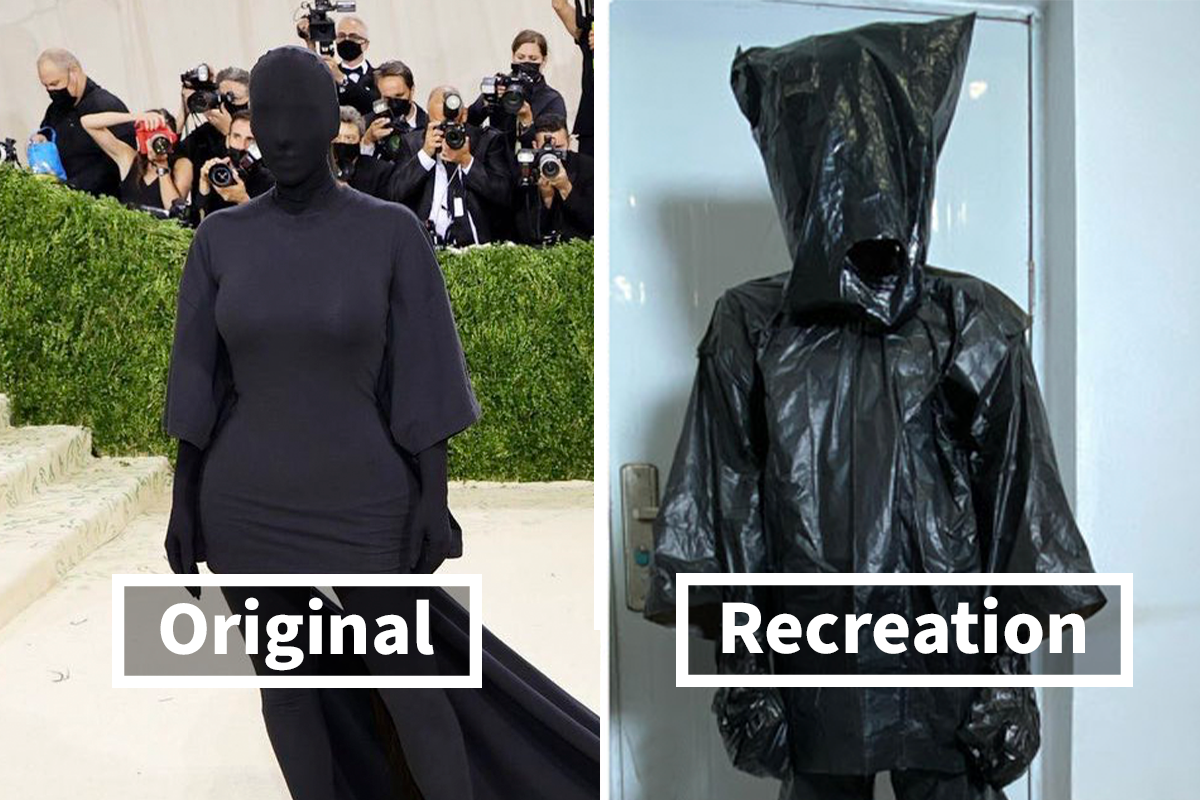 30 Hilarious Low-Cost Recreations Of Ridiculous Celebrity Outfits