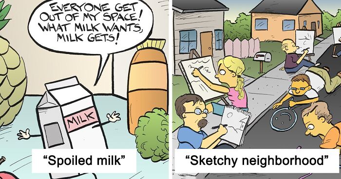 This Artist Makes People Laugh With Single-Panel Comics That Involve Light Humor, Puns, And Ridiculous Situations (95 New Pics)