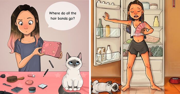 Artist Shows Her Everyday Life With A Cat, And Here Are Her Best 58 Works (New Pics)