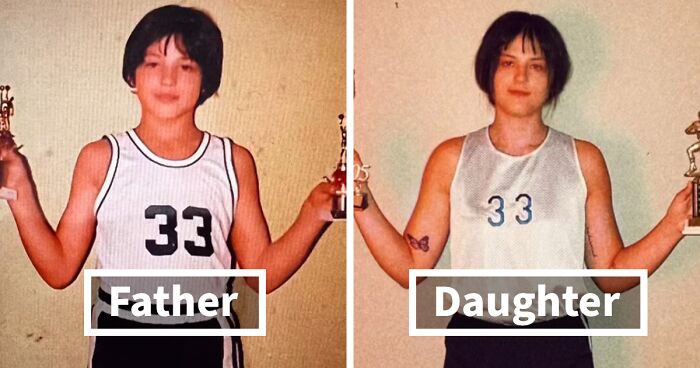 Daughter Celebrates Father’s Day By Recreating His Old Photos To Show How Similar They Look