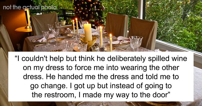 Woman Hates A $300 Dress Husband Bought Her And Wears A Cheaper One Instead, Gets Wine Spilled All Over Her Intentionally