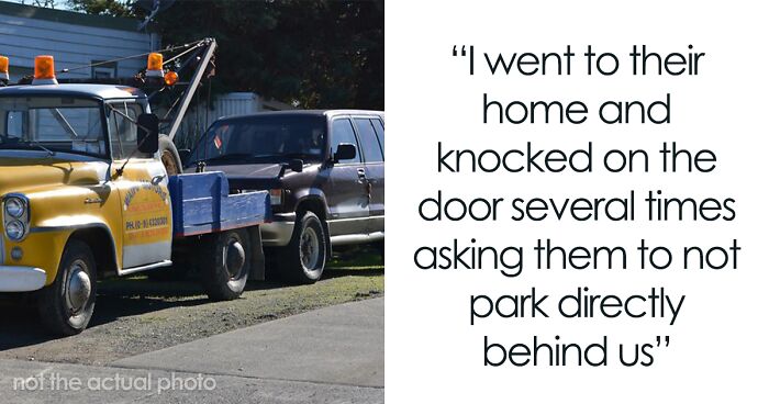 Neighbors Refused To Stop Blocking Other People’s Driveways, So One Resident Eventually Called A Tow Truck