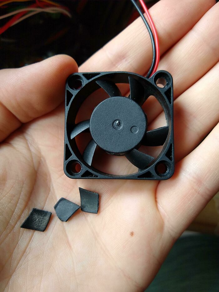 I Accidentally Broke Off 1 Blade, So I Clipped 2 More To Keep The Fan Balanced