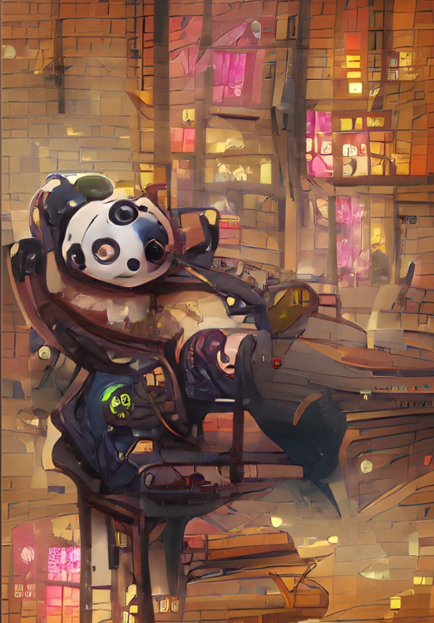 Bored Panda As A Steampunk Robot