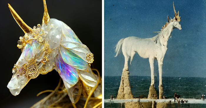 I Use AI To Create Surreal Images Of Unicorns In Different Styles (50 Pics)