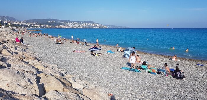 The Beach Near Promenade Des Anglais At Nice/Nizza/Nissa, France