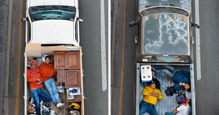 Photographer Takes Aerial Photos Of Daily Commuters Around Mexico In His Series “Carpoolers” (30 Pics)