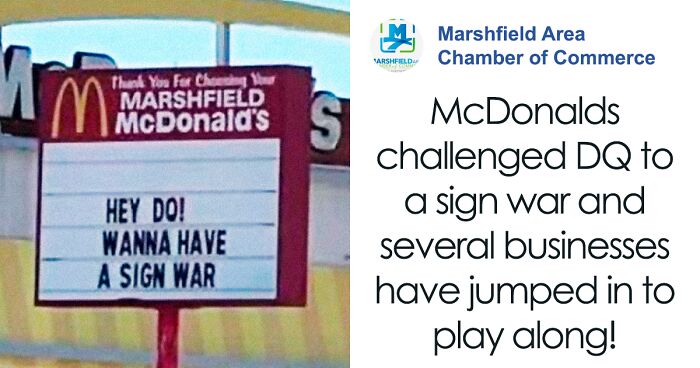 McDonald's And Dairy Queen In A Town In Missouri Start A Sign War, And It Escalates Quickly