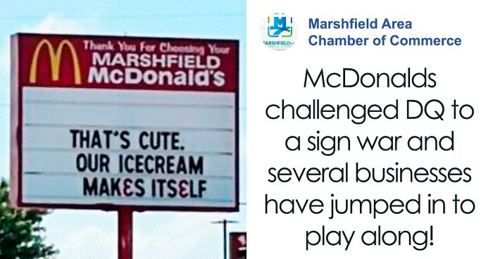 McDonald’s And Dairy Queen In Missouri Went Viral After Roasting One Another In A Hilarious Road Sign War