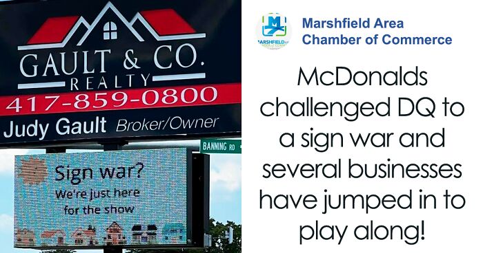 This Town Has A Sign War Going On Between McDonald's And Dairy Queen, And It’s Entertaining The Locals (XX Pics)