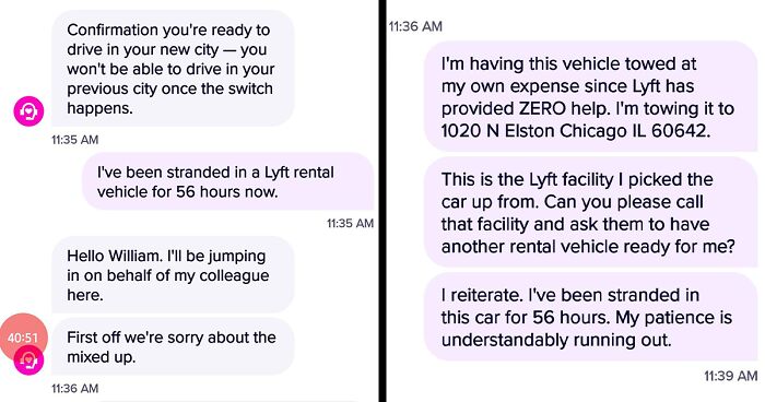 This Lyft Driver Remained In His Rental Car That Broke Down On The Road For 60 Hours Waiting For The Company To Send Help