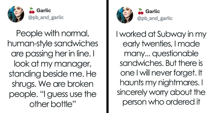 Netizens Are Cracking Up At This Former Subway Employee's Twitter Thread About The Weirdest Sandwich That She Ever Had To Make