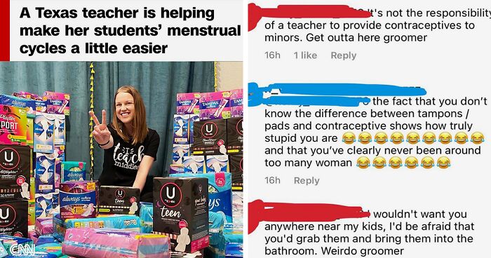 Commenter Makes A Fool Of Himself By Mistaking This Teacher’s Initiative To Provide Tampons To School Girls With Contraception