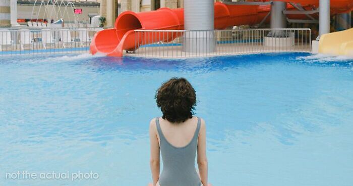 Social Worker Is Not Allowed To Wear A Bathing Suit On The Job, So She Jumps Into The Pool In A Whole Office Outfit