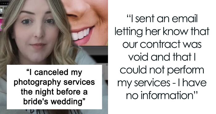 Photographer Shares How She Had To Cancel A Wedding Shoot The Night Before The Wedding